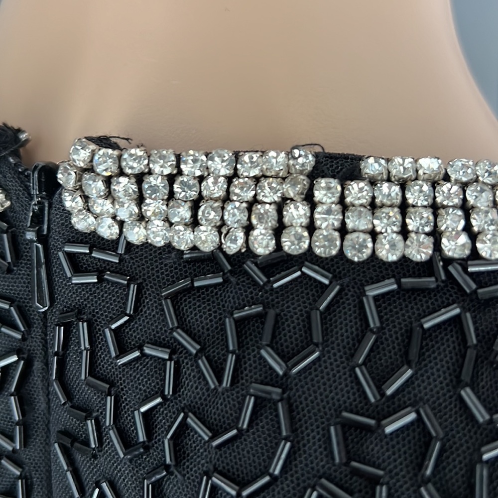 Mac Duggal Beaded Sleeveless Halter Neck Sheath Gown - Picture 10 of 16
